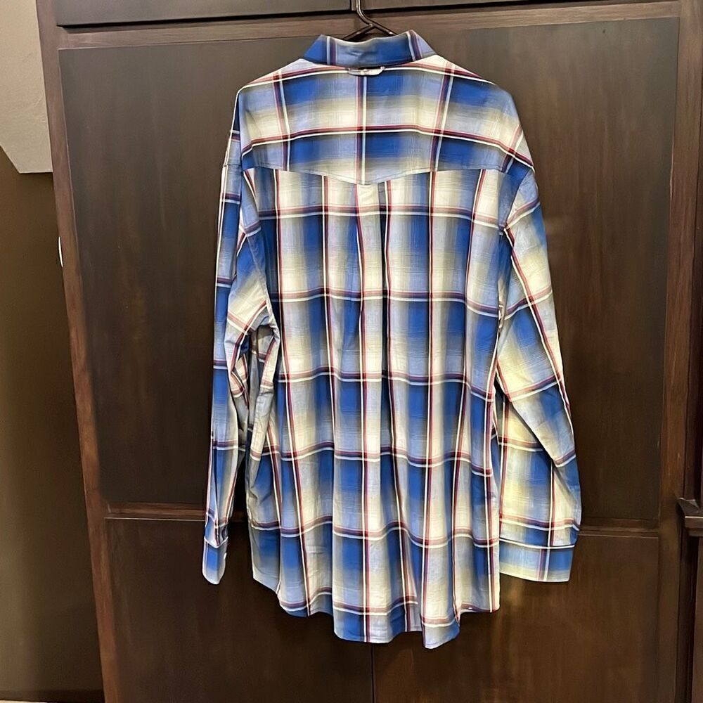 Roper Blue Plaid Button Front 2XL - Picture 2 of 5